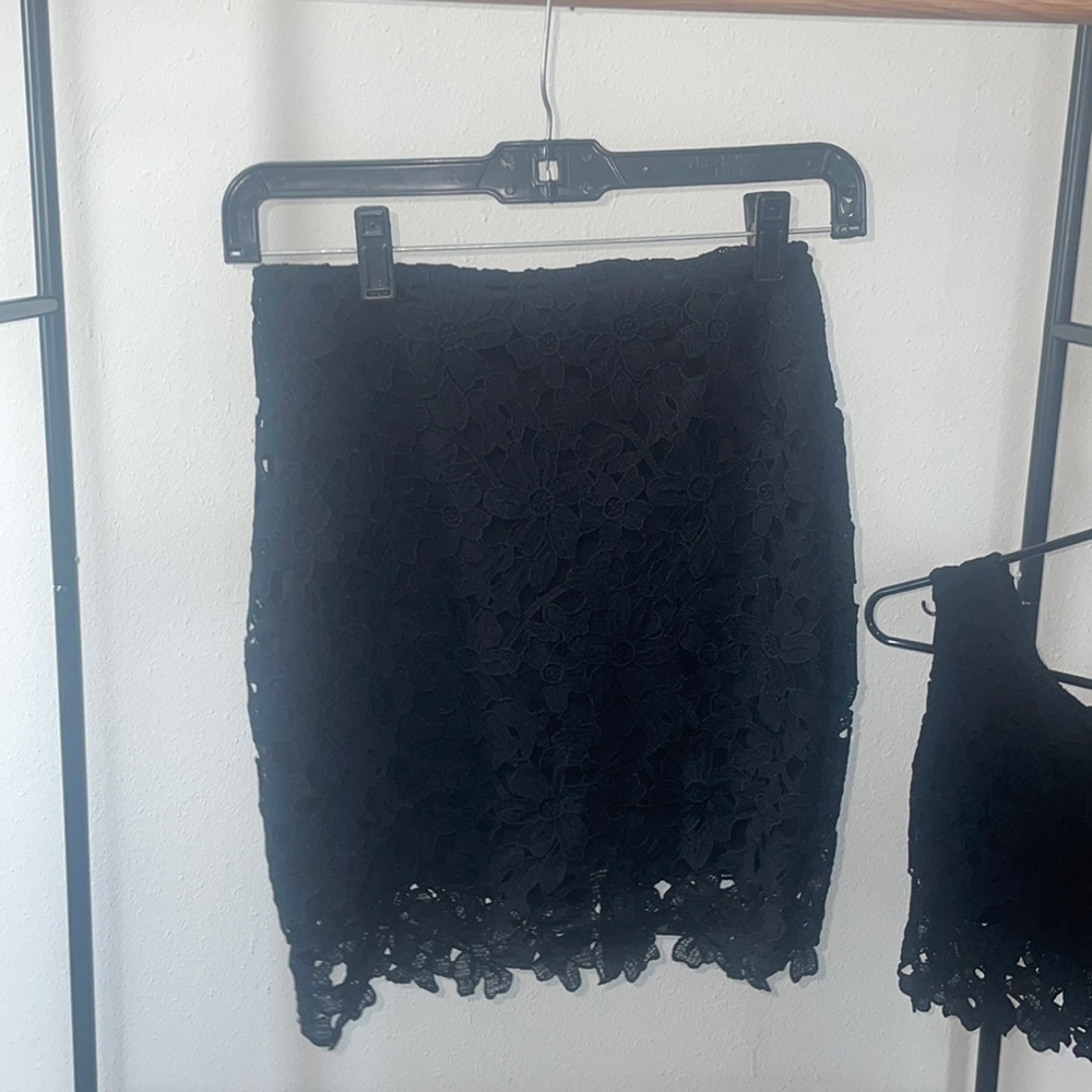 2 piece crop top and skirt